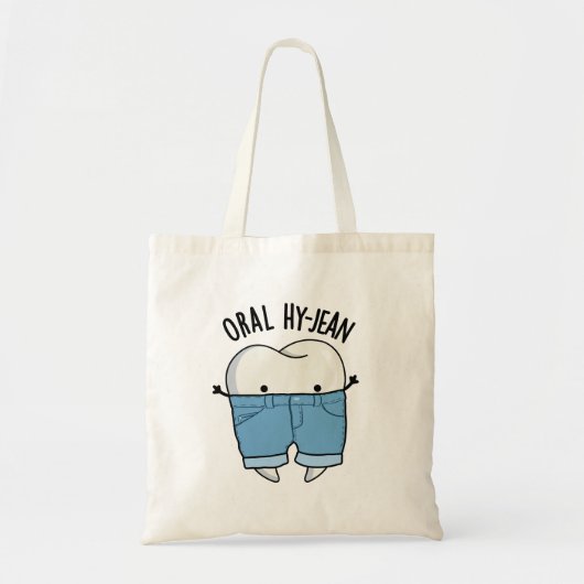 Oral Hy-jean Funny Tooth Pun Tote Bag (Voorkant)