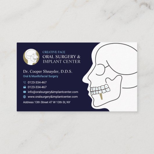 Orale chirurgie, implantaatcentrum, maxillofaciale visitekaartje (Achterkant)