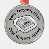 Orale geschiedenis metalen ornament (Voorkant)
