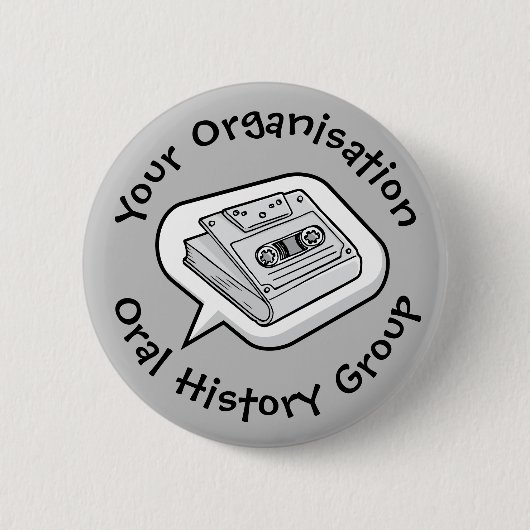 Orale geschiedenis ronde button 5,7 cm (Voorkant)