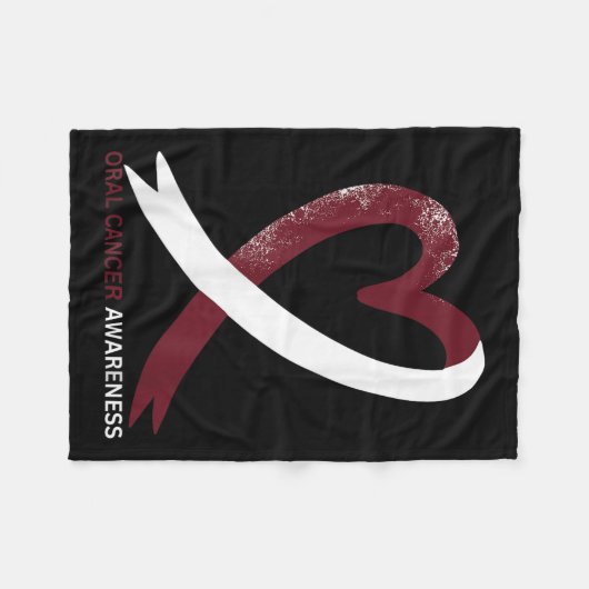 Orale Kanker Bewustwording Maand 2024 Keelhals Fleece Deken (Voorkant (Horizontaal))