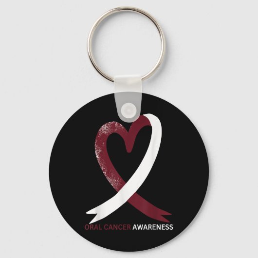 Orale Kanker Bewustwording Maand 2024 Keelhals Sleutelhanger (Voorkant)
