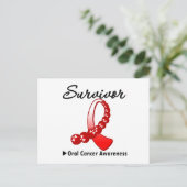 Orale kanker Overlevende Gemstone Ribbon Briefkaart (Staand voorkant)