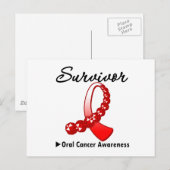 Orale kanker Overlevende Gemstone Ribbon Briefkaart (Voorkant / Achterkant)