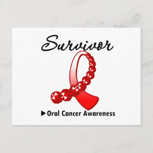 Orale kanker Overlevende Gemstone Ribbon Briefkaart