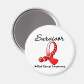 Orale kanker Overlevende Gemstone Ribbon Magneet (Voorkant / Achterkant)