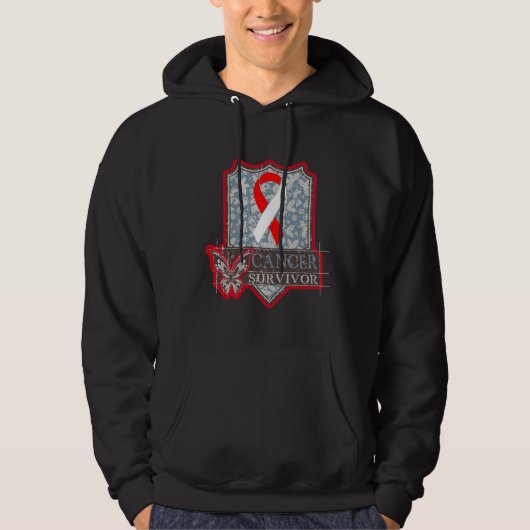Orale kanker Overlevende vlinder Hoodie (Voorkant)