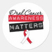 Orale kankerbewustzijnskwesties ronde sticker (Voorkant)
