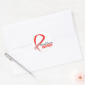 Orale kankerwaarschuwing Grunge Ribbon Ronde Sticker (Envelop)