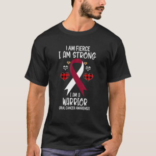 Orale kankerwaarschuwing Lint I am Fierce Strong W T-shirt