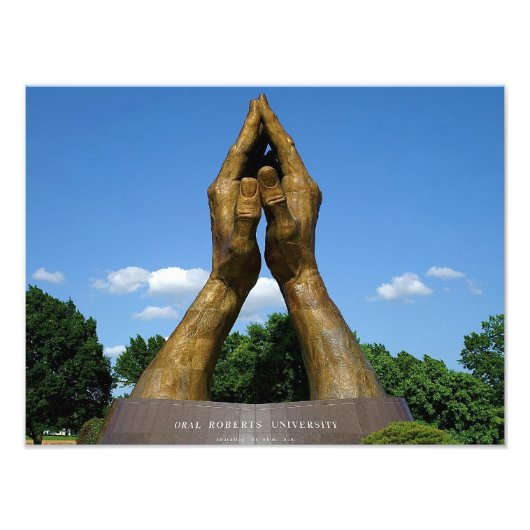 Orale Roberts University Praying Hands Foto Afdruk (Voorkant)