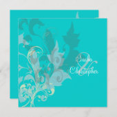 Oramentale bladeren/zwanen Weddenschappen Kaart (Voorkant / Achterkant)