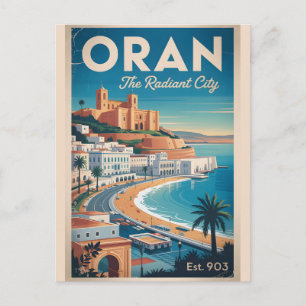 Oran Algerije Retro Reisposter Kunstprint Briefkaart