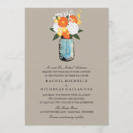 Oranage Yellow Citrus Bloom Mason Jar | Weddenscha Kaart