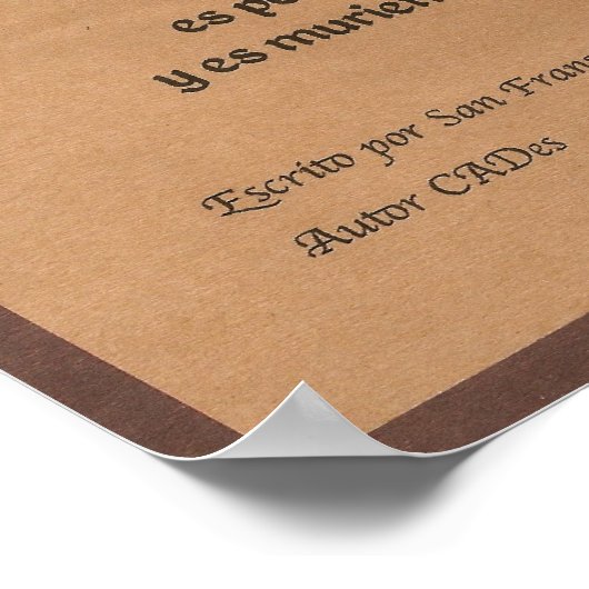 Orancion de San Fransisco Poster (Hoek)