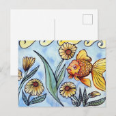 Oranda Fancy Goudvis Illustratie Briefkaart (Voorkant / Achterkant)