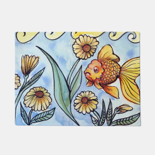 Oranda Fancy Goudvis Illustratie Deurmat (Voorkant)