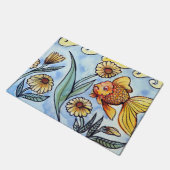 Oranda Fancy Goudvis Illustratie Deurmat (Schuin)