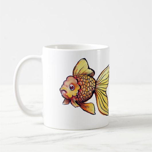 Oranda Fancy Goudvis Illustratie Koffiemok (Links)