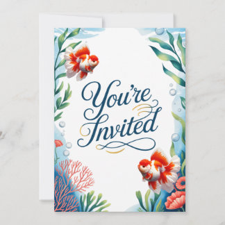Oranda Goldfish Wedding Party Fish Uitnodiging