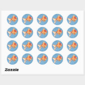 Oranda Goudvis Ronde Sticker (Vel)