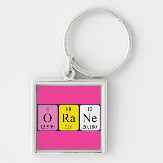 Orane periodieke table name keyring sleutelhanger (Voorkant)