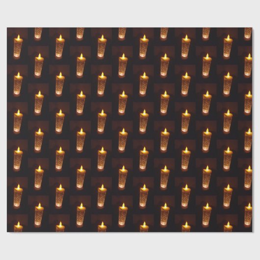 Orane Yellow Candles Candlelight Diwali kerst Cadeaupapier (Vlak)