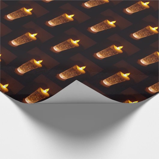 Orane Yellow Candles Candlelight Diwali kerst Cadeaupapier (Hoek)