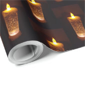 Orane Yellow Candles Candlelight Diwali kerst Cadeaupapier (Rol Hoek)
