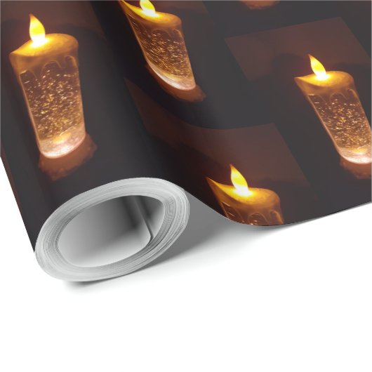 Orane Yellow Candles Candlelight Diwali kerst Cadeaupapier (Rol Hoek)