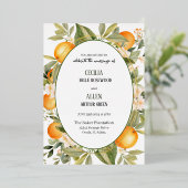 Orang Blossom Folie Uitnodiging (Staand Voorkant)