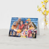 Orang Dankbaar Familie Foto Thanksgiving Kaart (Gele Bloem)