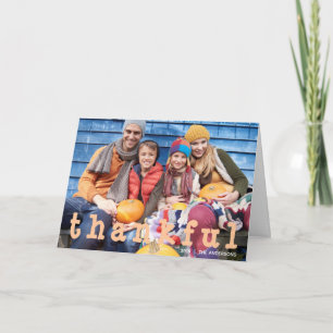 Orang Dankbaar Familie Foto Thanksgiving Kaart