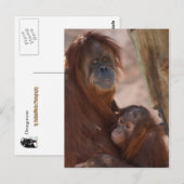 Orang mama en Child Briefkaart (Voorkant / Achterkant)