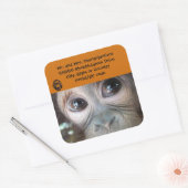 Orang-oetan adreslabel Officiële Logo Vierkante Sticker (Envelop)