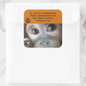 Orang-oetan adreslabel Officiële Logo Vierkante Sticker (Tas)