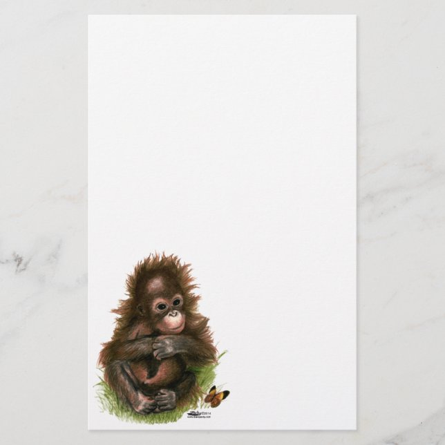 Orang-oetan Baby en Vlinder (Voorkant)