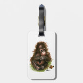 Orang-oetan Baby en Vlinder Bagagelabel (Achterkant verticaal)