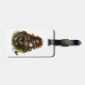 Orang-oetan Baby en Vlinder Bagagelabel (Achterkant horizontaal)