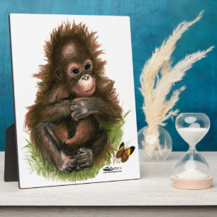 Orang-oetan Baby en Vlinder Fotoplaat