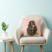 Orang-oetan Baby en Vlinder Kussen (Stoel)