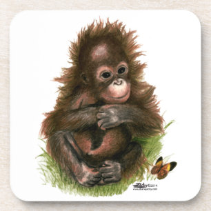 Orang-oetan Baby en Vlinder Onderzetter