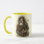 Orang-oetan Baby Met Bladeren Mok (Links)