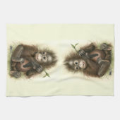 Orang-oetan Baby Met Bladeren Theedoek (Horizontaal)