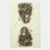 Orang-oetan Baby Met Bladeren Theedoek (Verticaal)