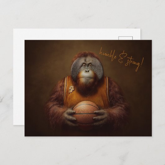 Orang-oetan basketballer briefkaart (Voorkant / Achterkant)