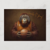 Orang-oetan basketballer briefkaart (Voorkant)