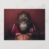 Orang-oetan basketballer briefkaart (Voorkant)