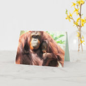 Orang-oetan Duim Omhoog Moederdag Kaart (Gele Bloem)