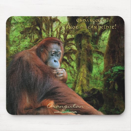 Orang-oetan en regenwoud Wildlife-support Mousepad Muismat (Voorkant)